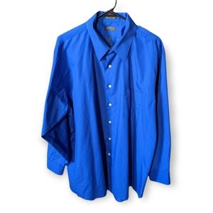 Arrow Long Sleeved Button Down Blue Shirt 18 neck 34/35 XXL